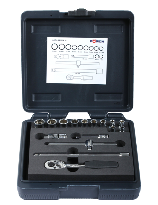 HEX SOCKET SET 1/4" 16PCS.