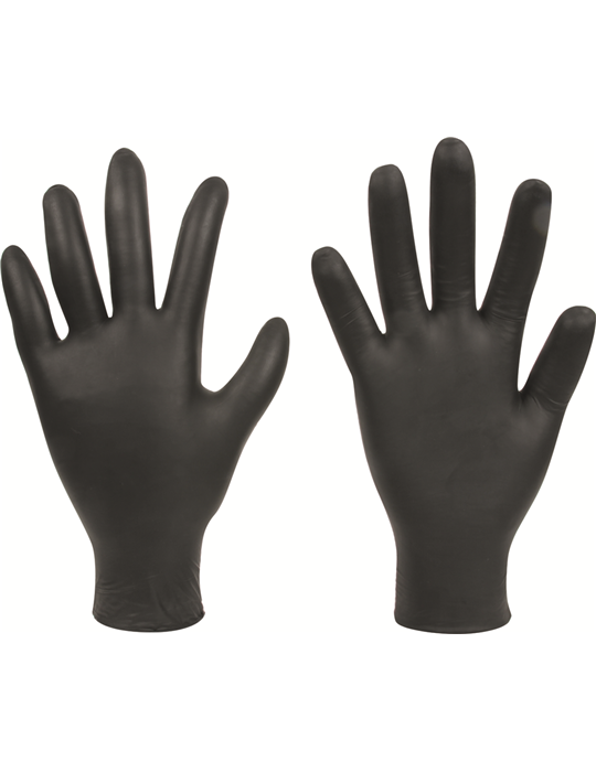 KT(100)BLACK NITRILE GLOVES SIZE XL