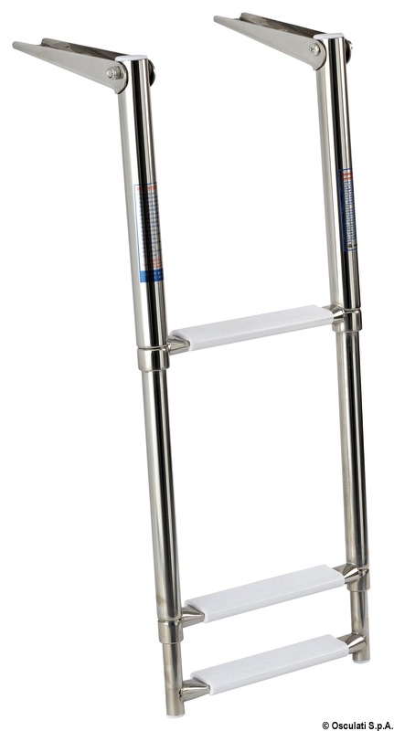 Telescopic ladder for platform -white, standard, 3 steps