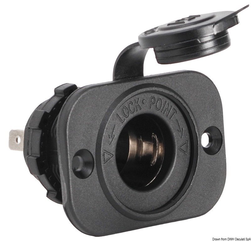 Socket with cover for external mounting