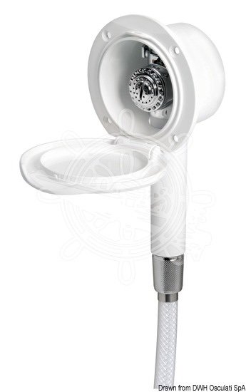 Classic EVO shower box for bulkhead with Mizar switch - white, PVC hose 2.5m