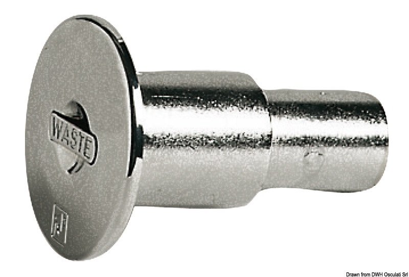 CHROME-PLATED BRASS DECK FILLER FUEL STRAIGHT 38mm
