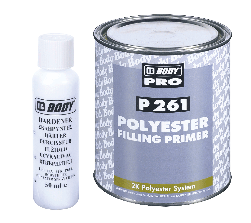 P261 POLYESTER FILLING PRIMER-2K POLYESTER PRIMER/FILLER 1L + HARDENER
