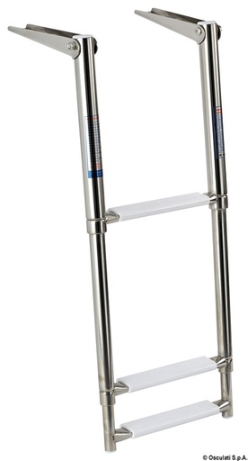 [4954103] Telescopic ladder for platform -white, standard, 3 steps