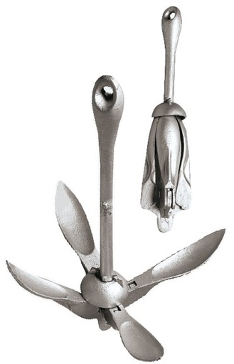 [113904] Folding grapnel anchor galvanized steel 4kg