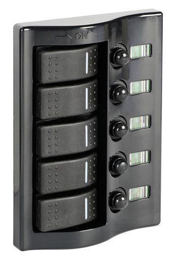 [1484305] Electric panel with 5 switches - gloss graphite