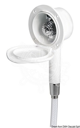 [1525003] Classic EVO shower box for bulkhead with Mizar switch - white, PVC hose 2.5m