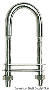 [3912501] U-BOLT WITH DOUBLE PLATE - STAINLESS STEEL, 105mm, 50X15 mm