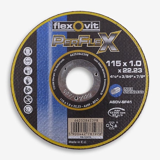 [66252842407] FLEXOVIT PERFLEX REZNA PLOČA ZA INOX 125X1.6